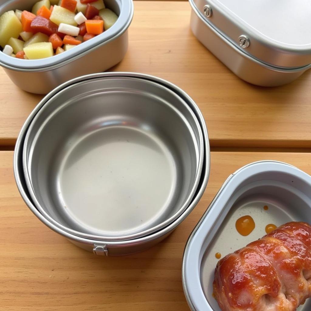 Insulated stainless steel food containers for bento