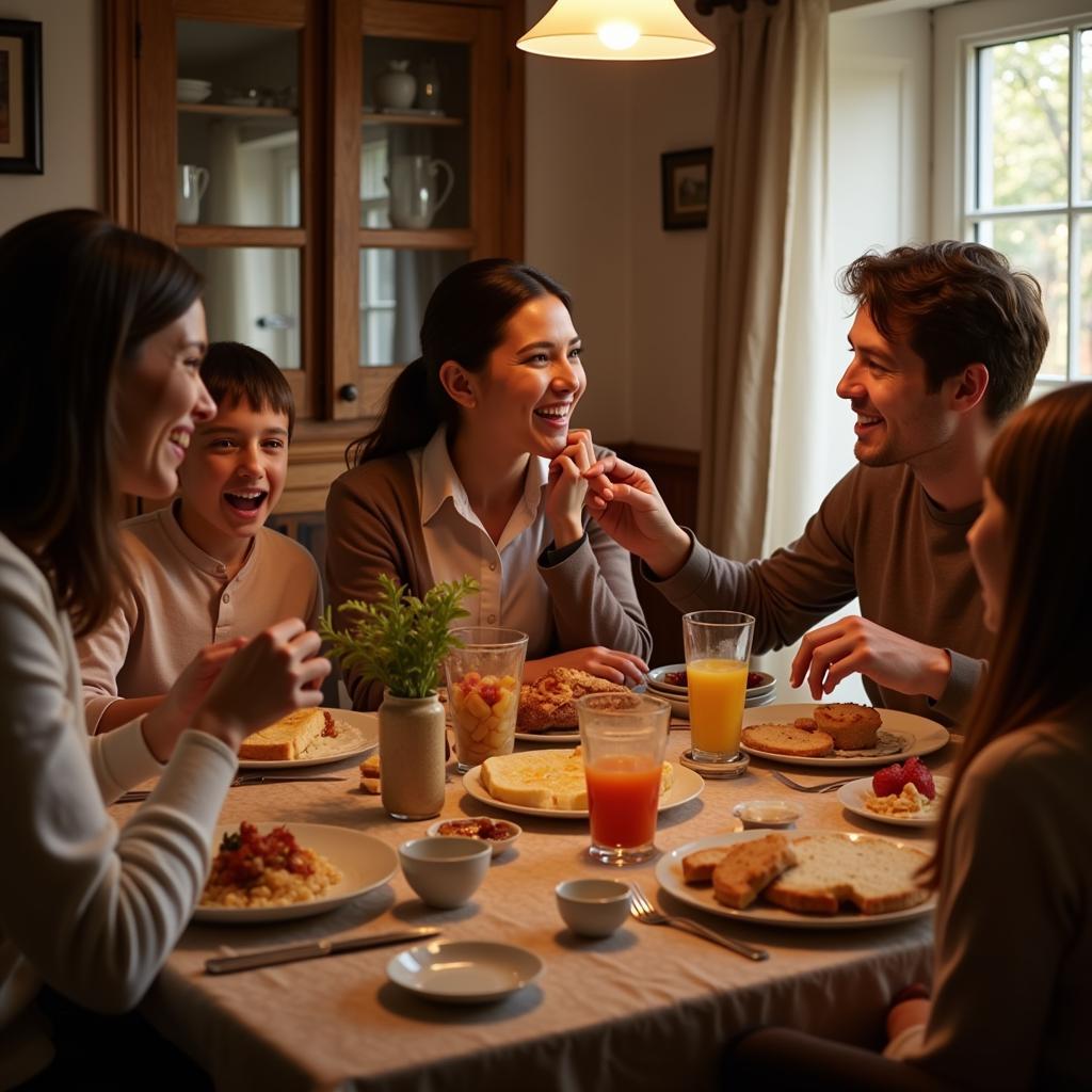 Family enjoying an invaluable meal together