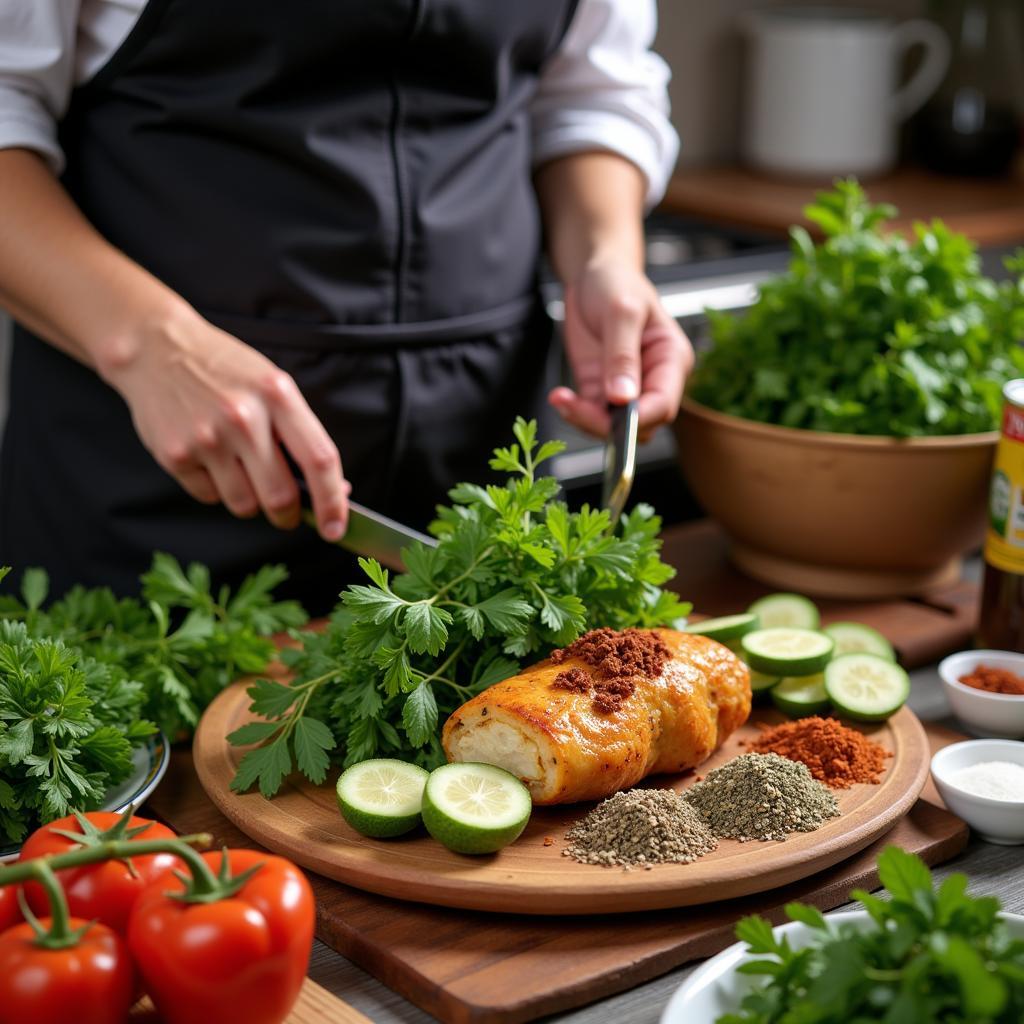 Preparing Iranian Dishes with Fresh Ingredients