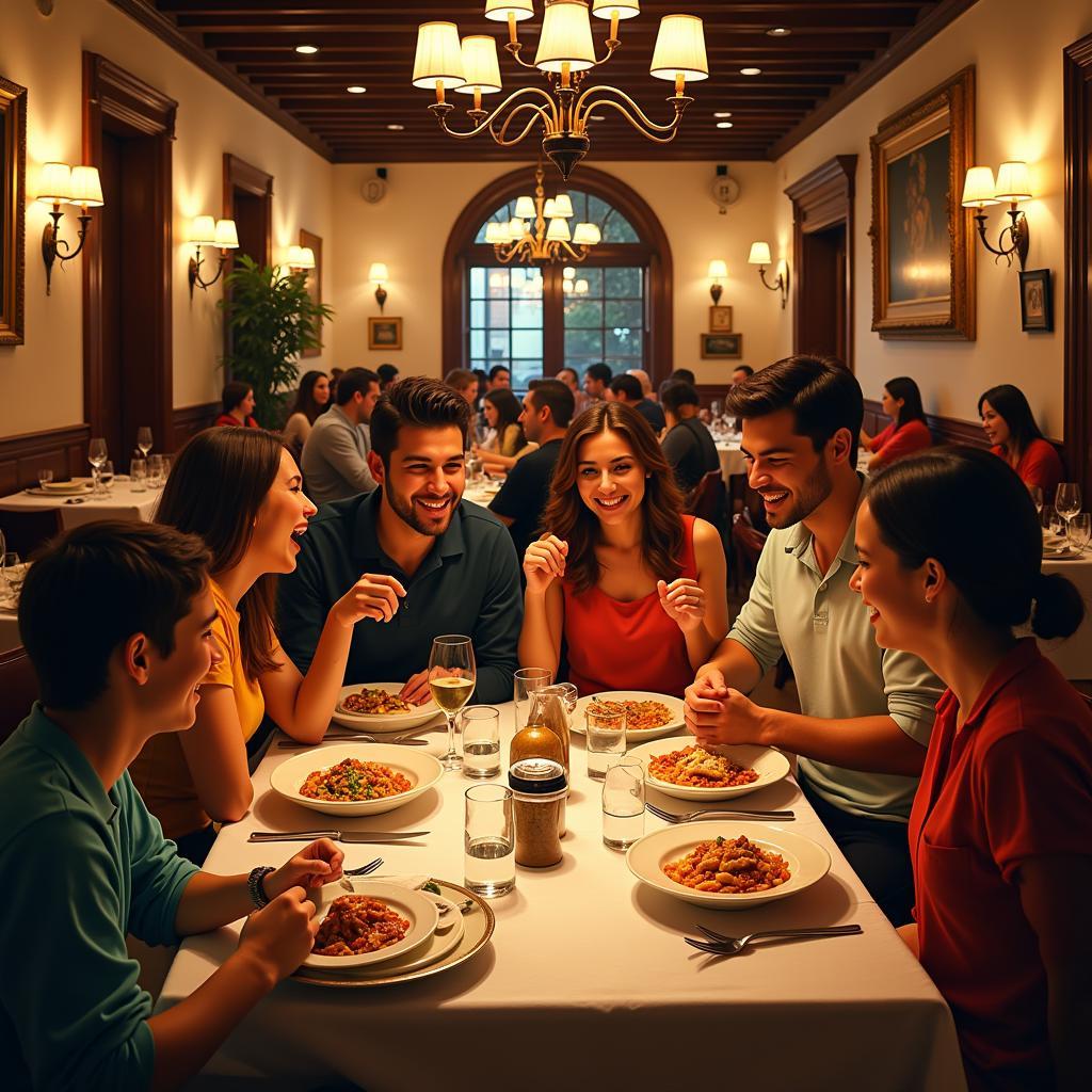 A lively Italian restaurant in McKinney, TX, with families enjoying their meal in a warm and inviting atmosphere.