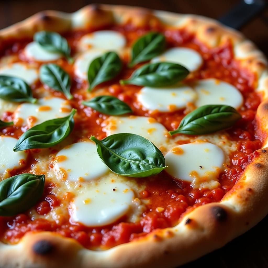 Pizza Margherita with Fresh Basil