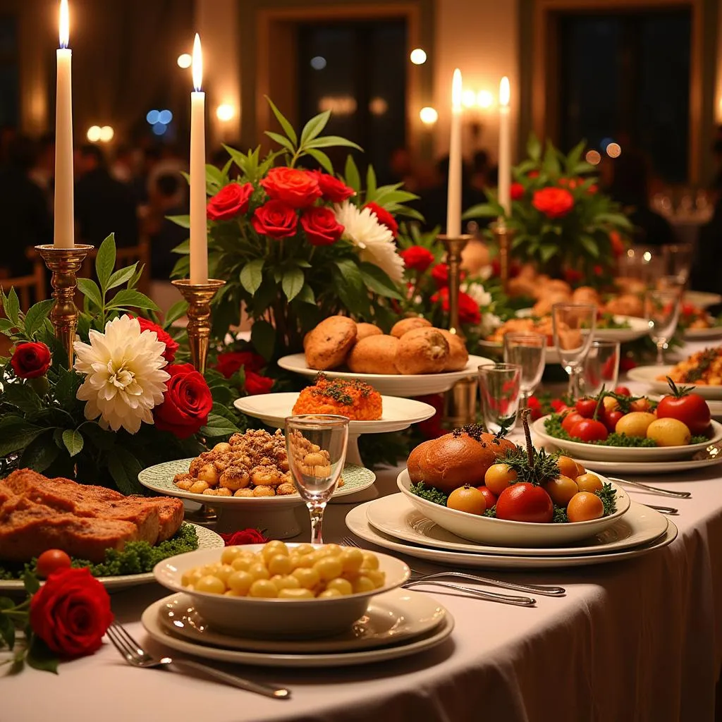 Italian wedding feast table setting