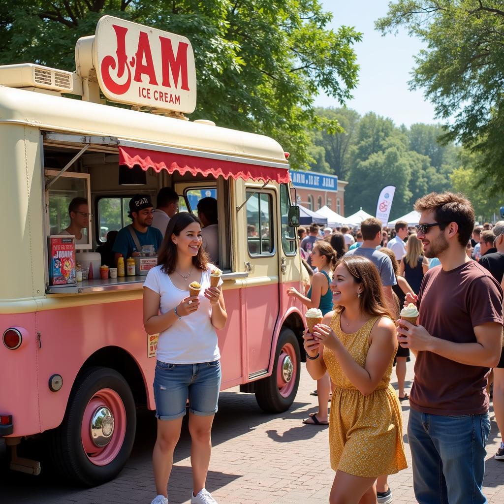 The Atmosphere of a Jam Ice Cream Food Truck