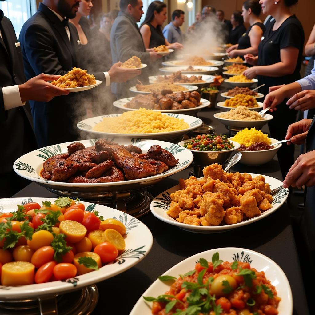 Jamaican Catering Buffet Setup