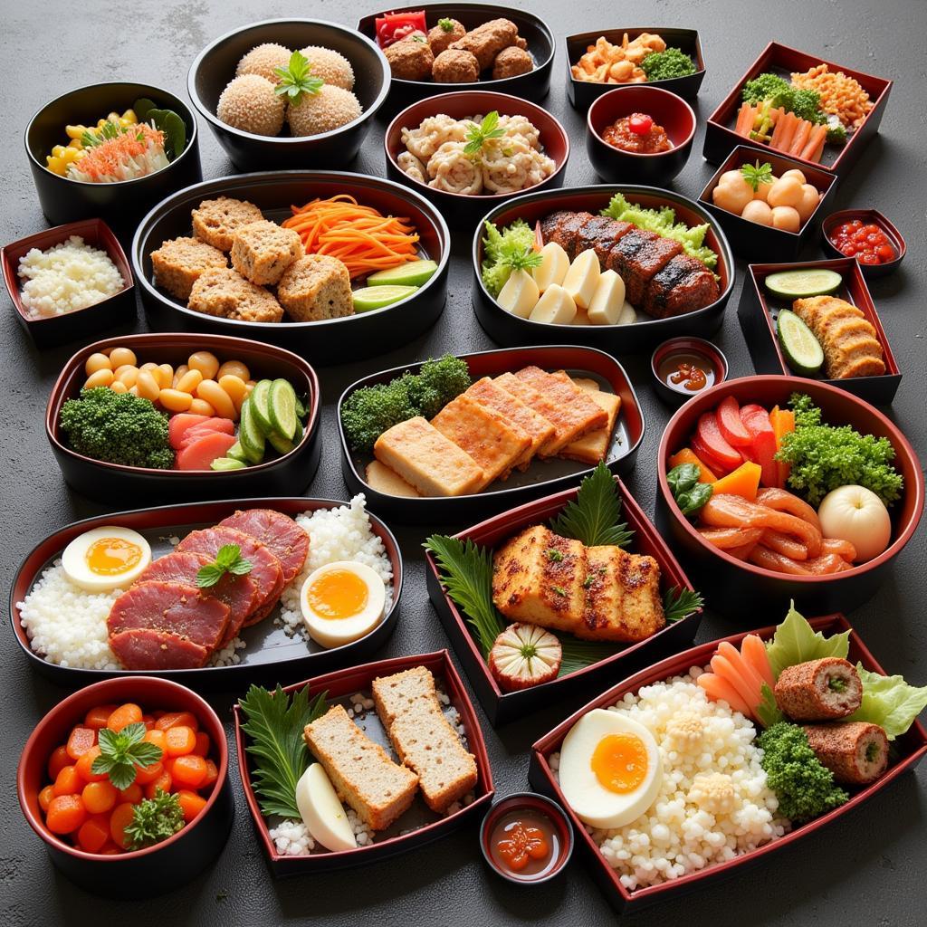 Assortment of Japanese Food Boxes