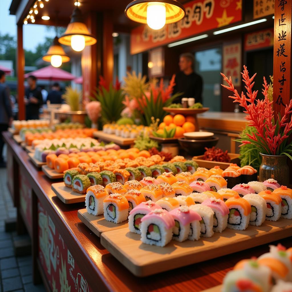 Sushi stall at the festival