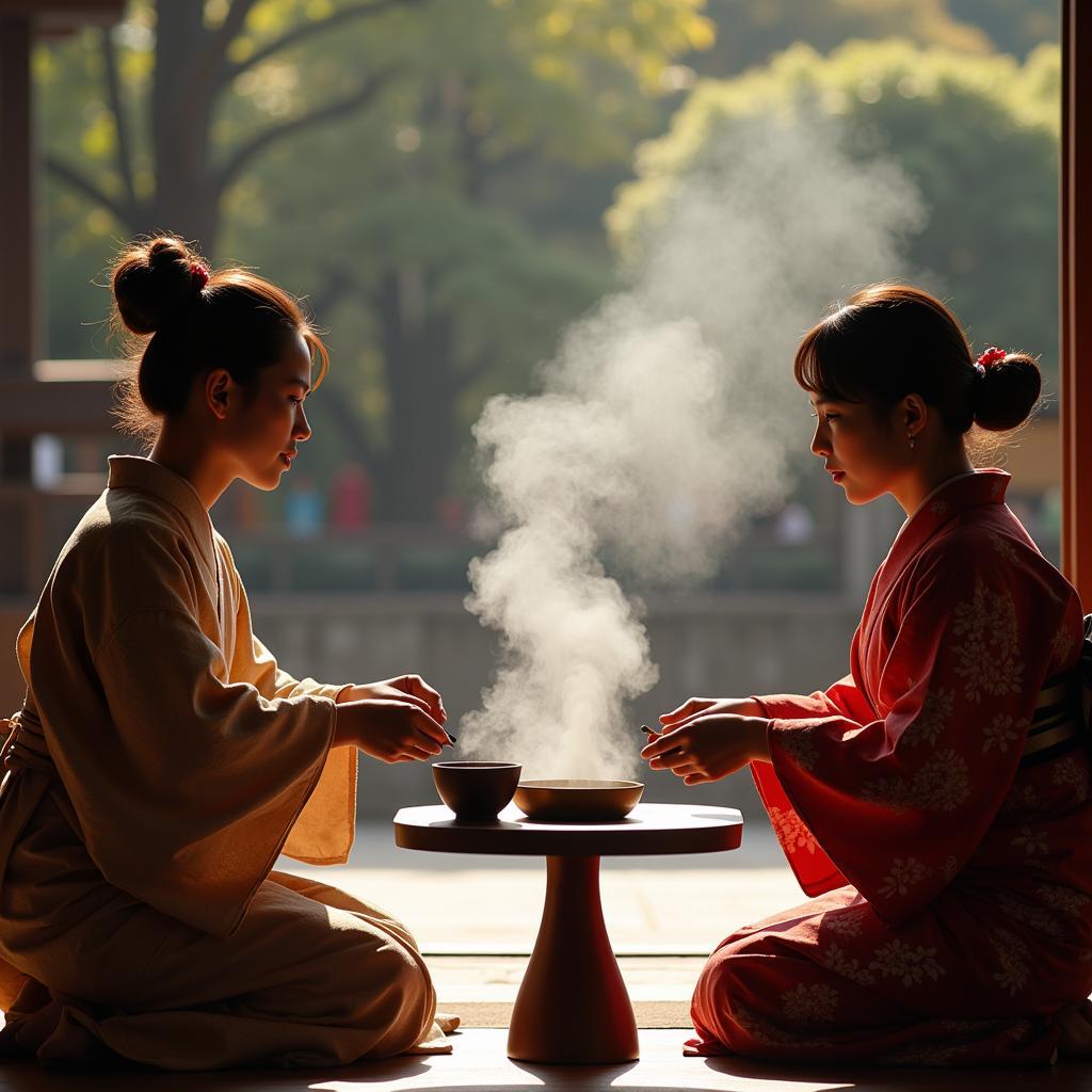 Traditional Japanese tea ceremony demonstration at the festival