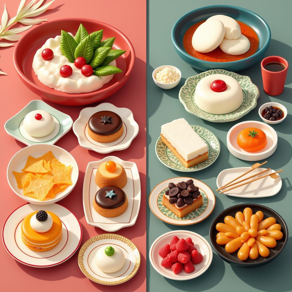 A Selection of Japanese and Korean Desserts