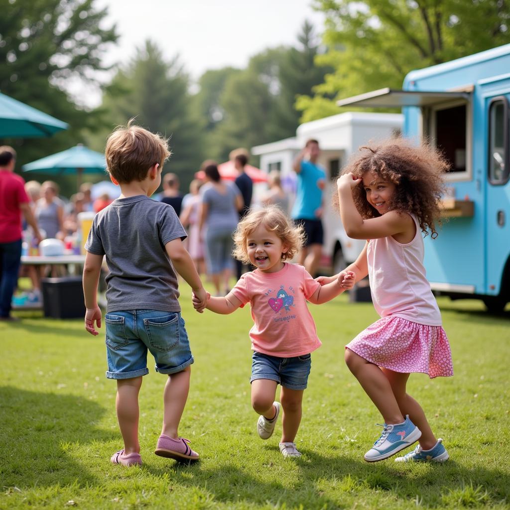 Families enjoying Jeanette Food Truck Thursday