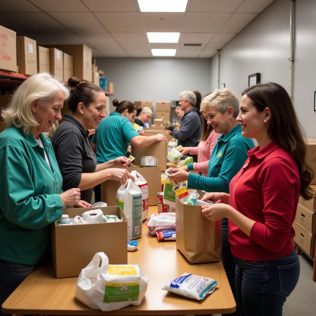 Volunteers at a Johnstown PA food pantry