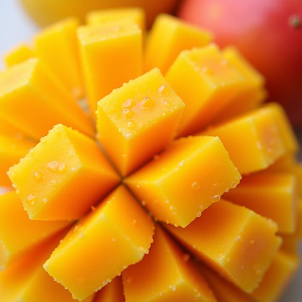 Close-up of a juicy ripe mango