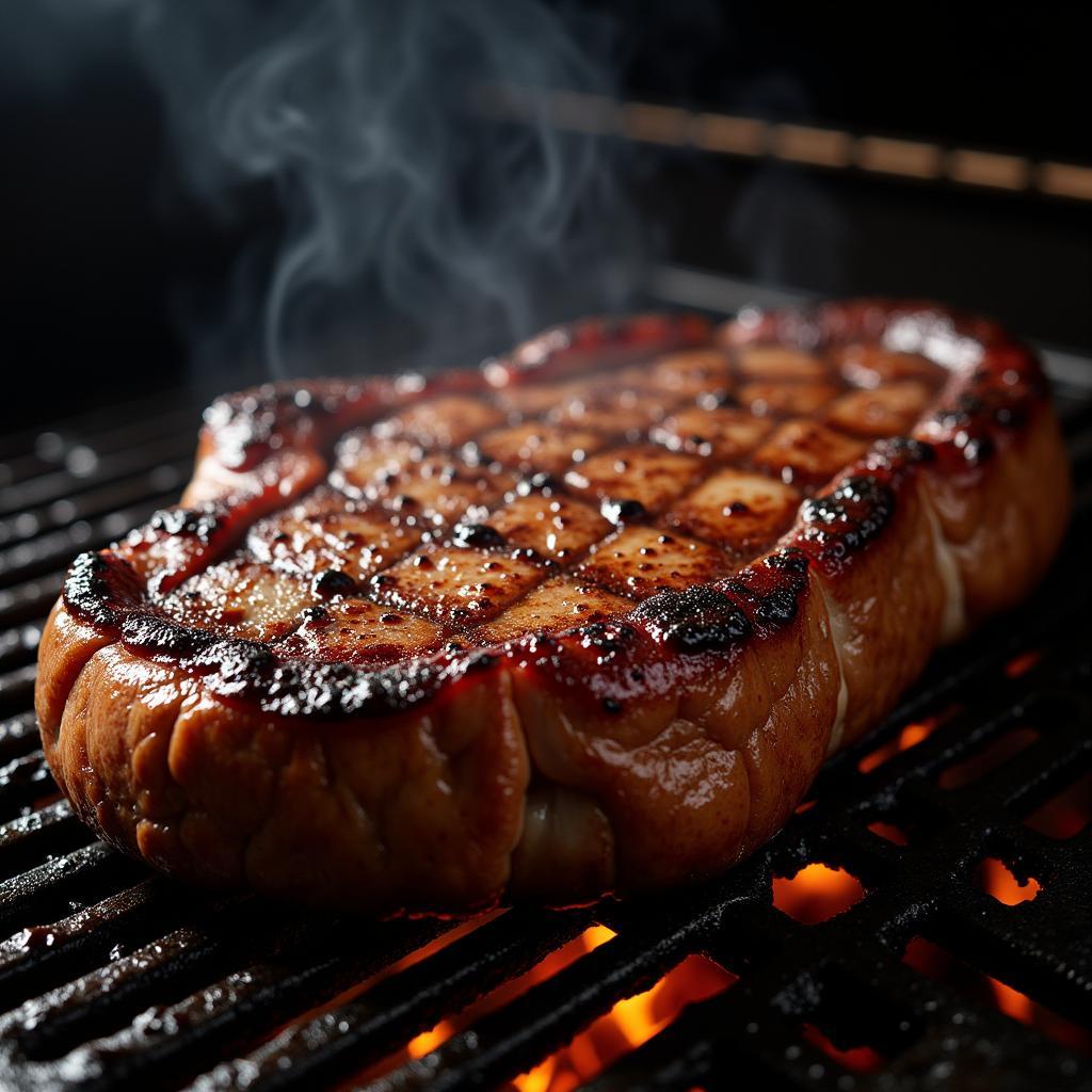 Juicy Steak on Grill