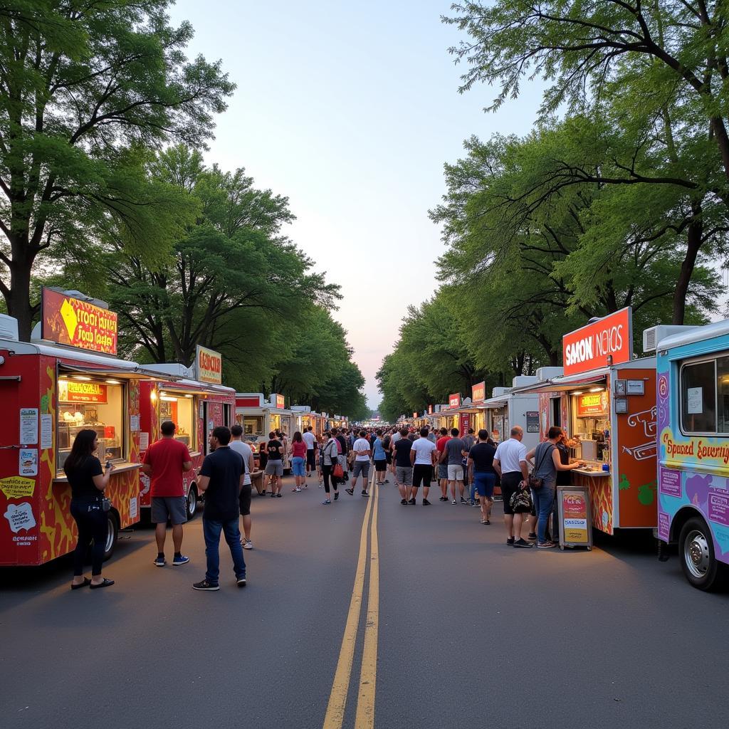 A diverse spread of food truck offerings