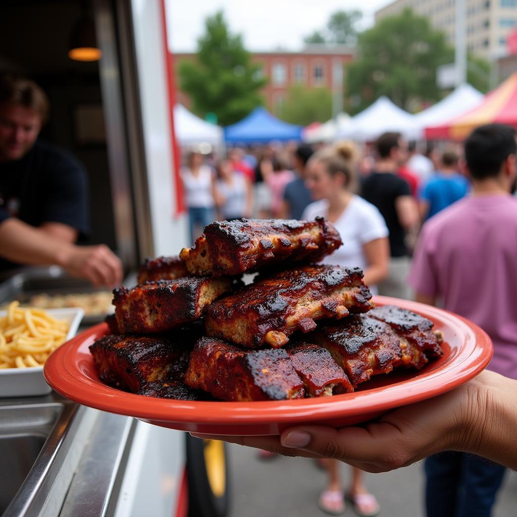 Juneteenth BBQ Ribs at Food Truck Festival