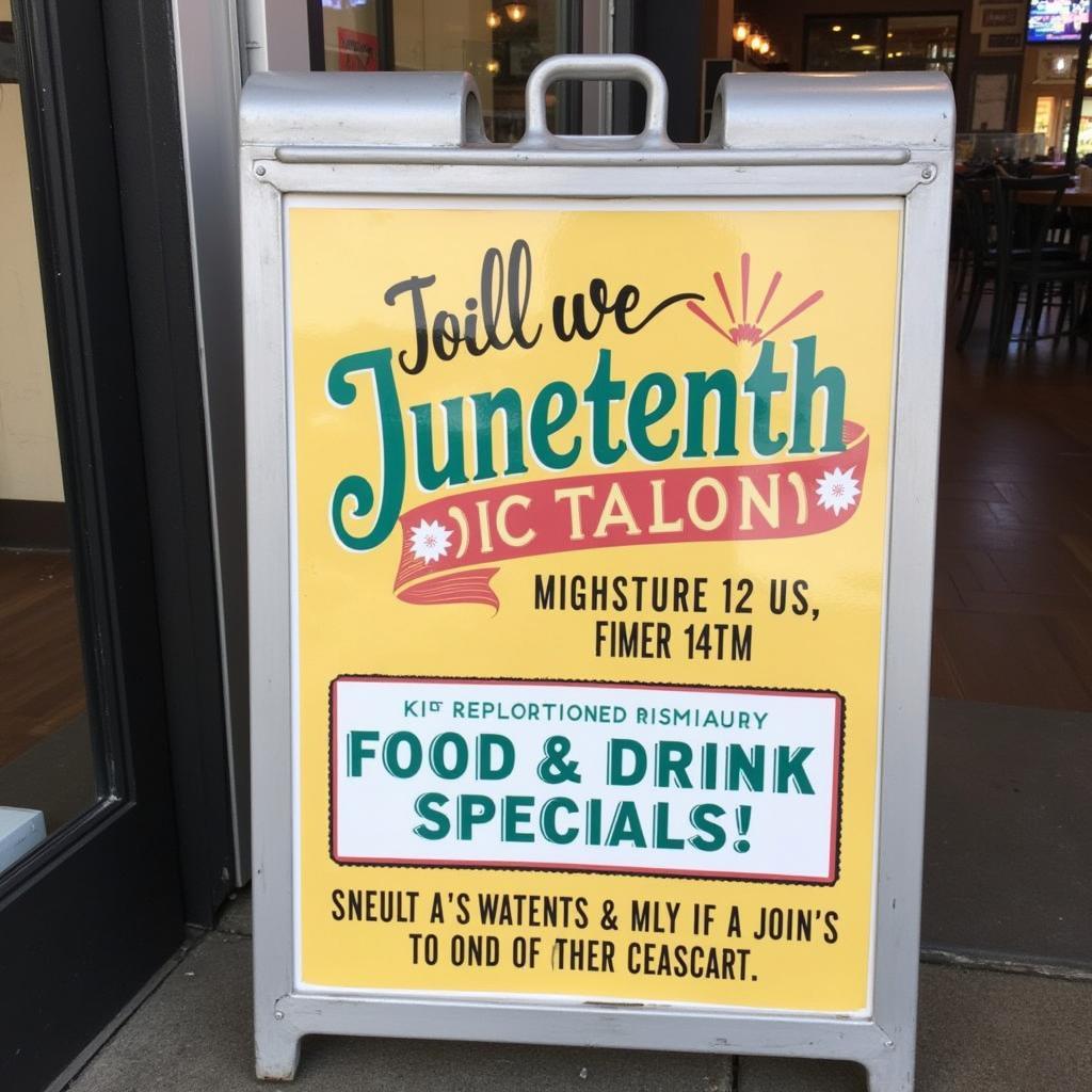 Restaurant Sign Advertising Juneteenth Specials