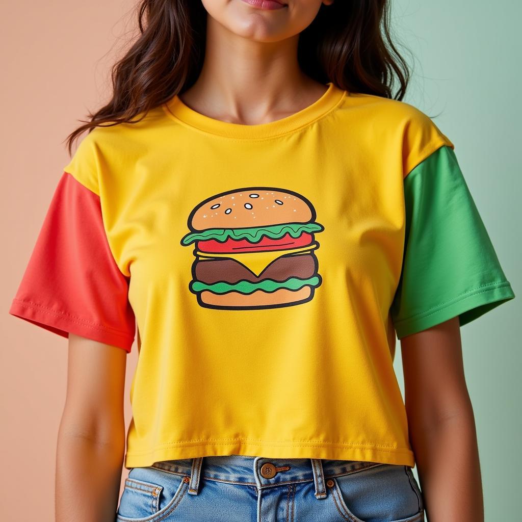 Trendy junk food cropped tee fashion