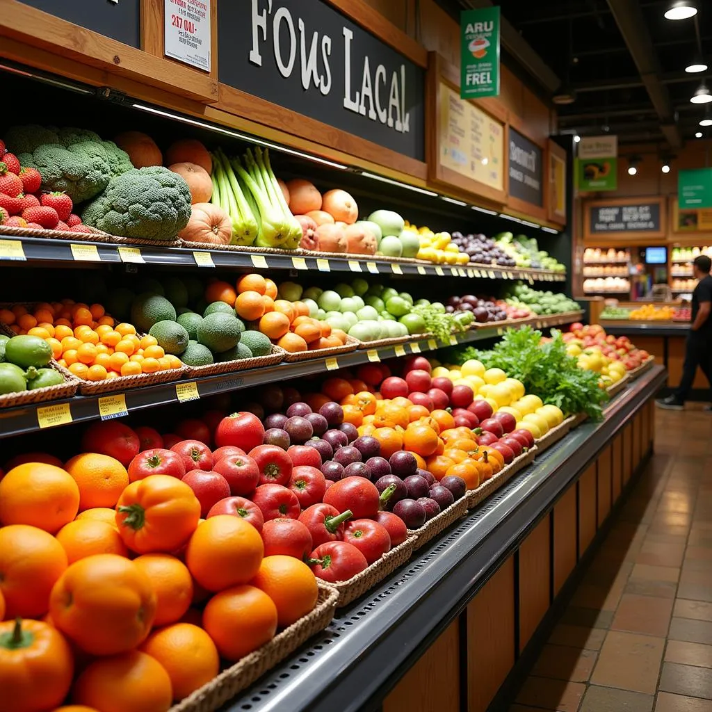 Fresh produce aisle at Just Local Food Co-op