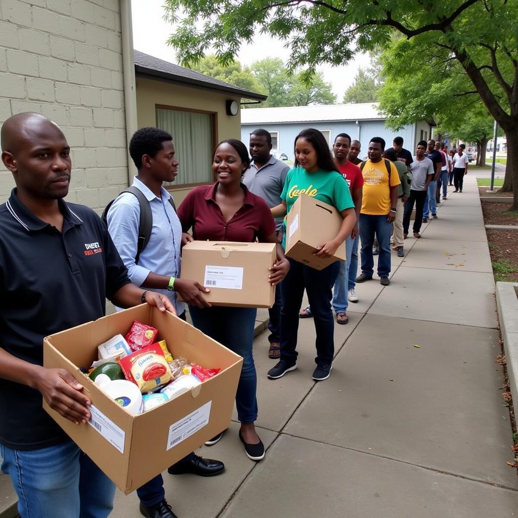 Food pantry distribution in Kankakee