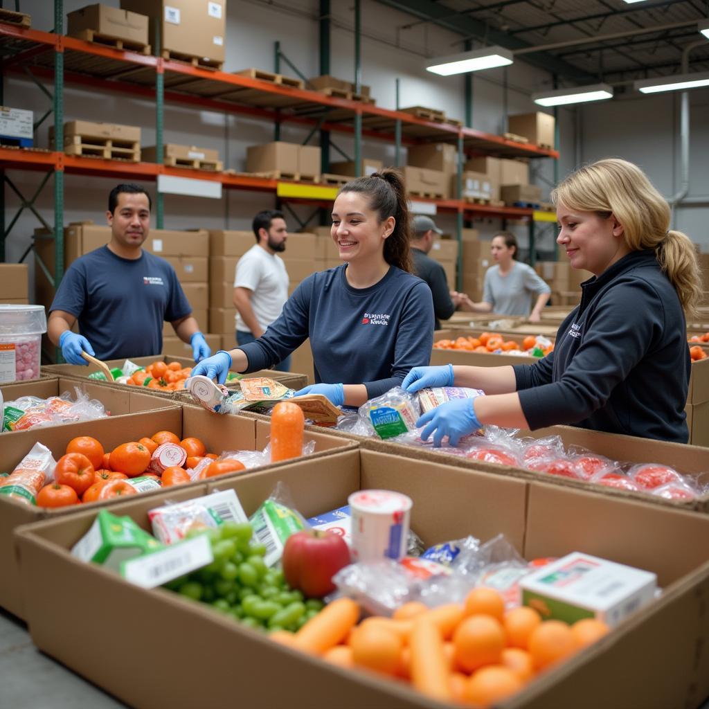 Volunteers Sorting Donations at Kannapolis Food Bank