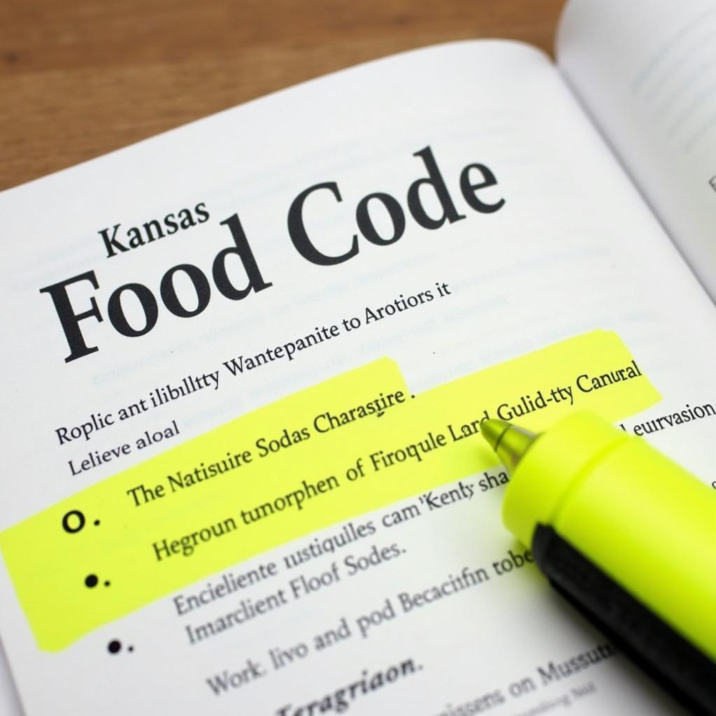 Kansas Food Code Booklet