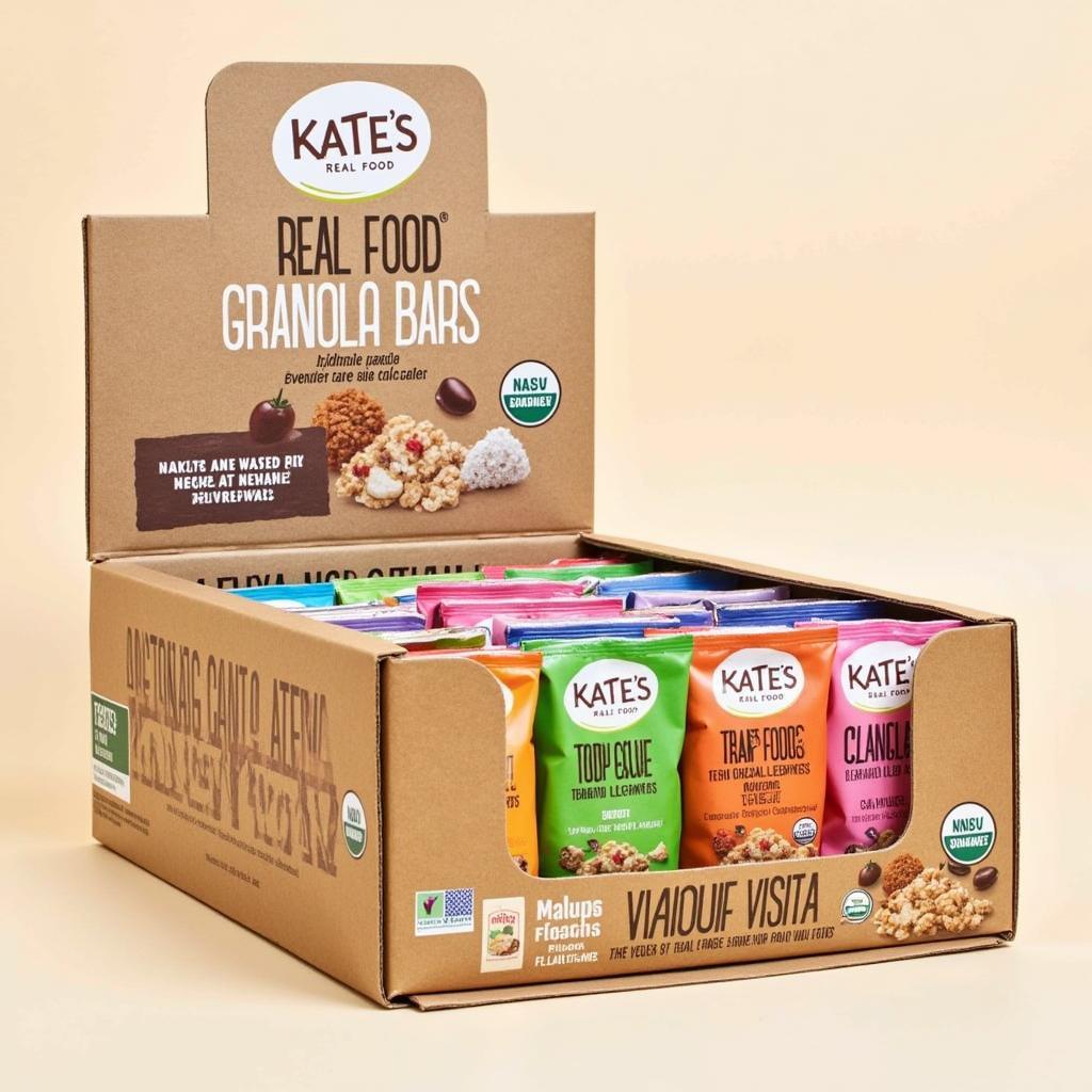 A variety pack of Kate's Real Food Granola Bars.