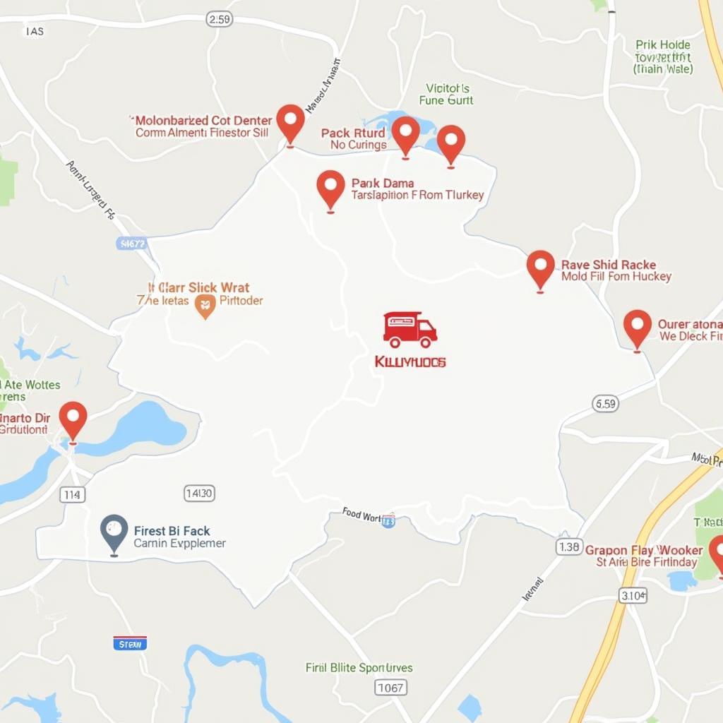 Map of Food Truck Locations in Kenilworth