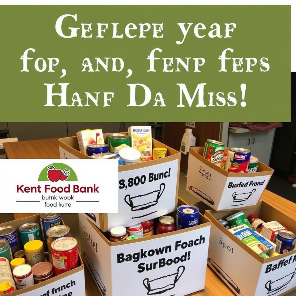 Kent Food Bank Donation Boxes filled with food donations