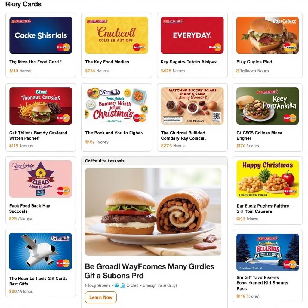 Assortment of Key Food Gift Cards