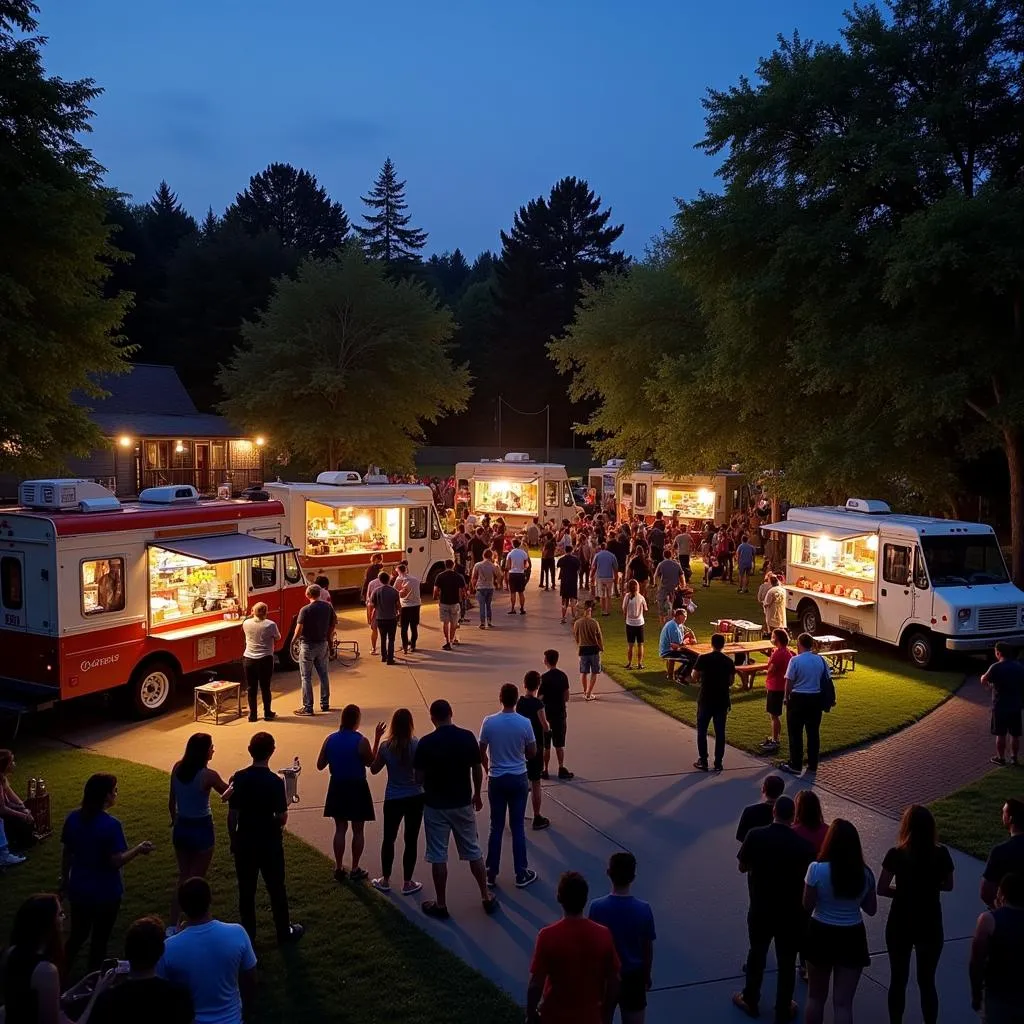 Key Largo food truck event with live music and people enjoying the atmosphere