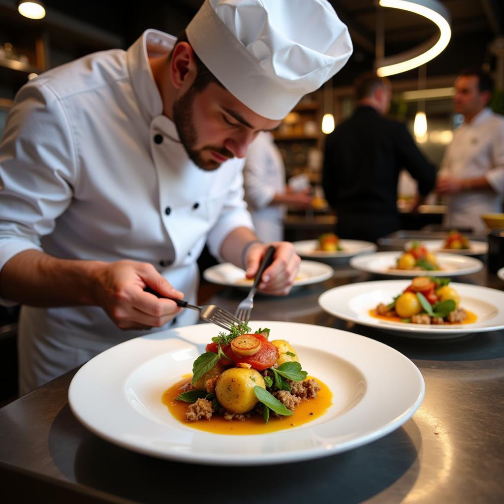 A chef preparing a dish for the Key West Food and Wine Festival