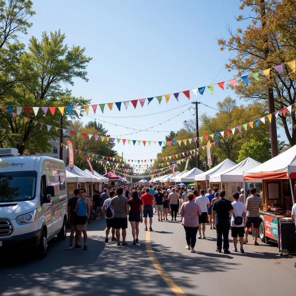 Crowds enjoying the Keyport Food Truck Festival