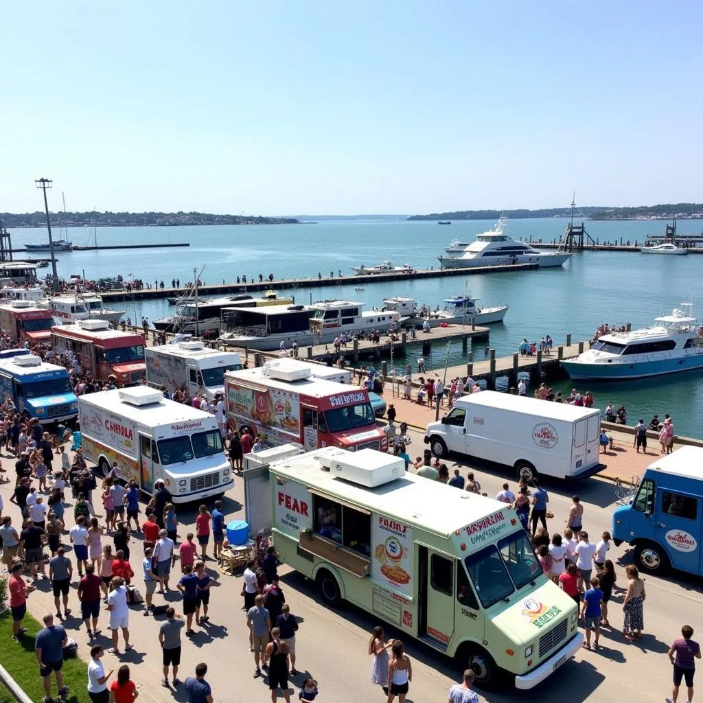 Keyport Food Truck Festival with a waterfront view