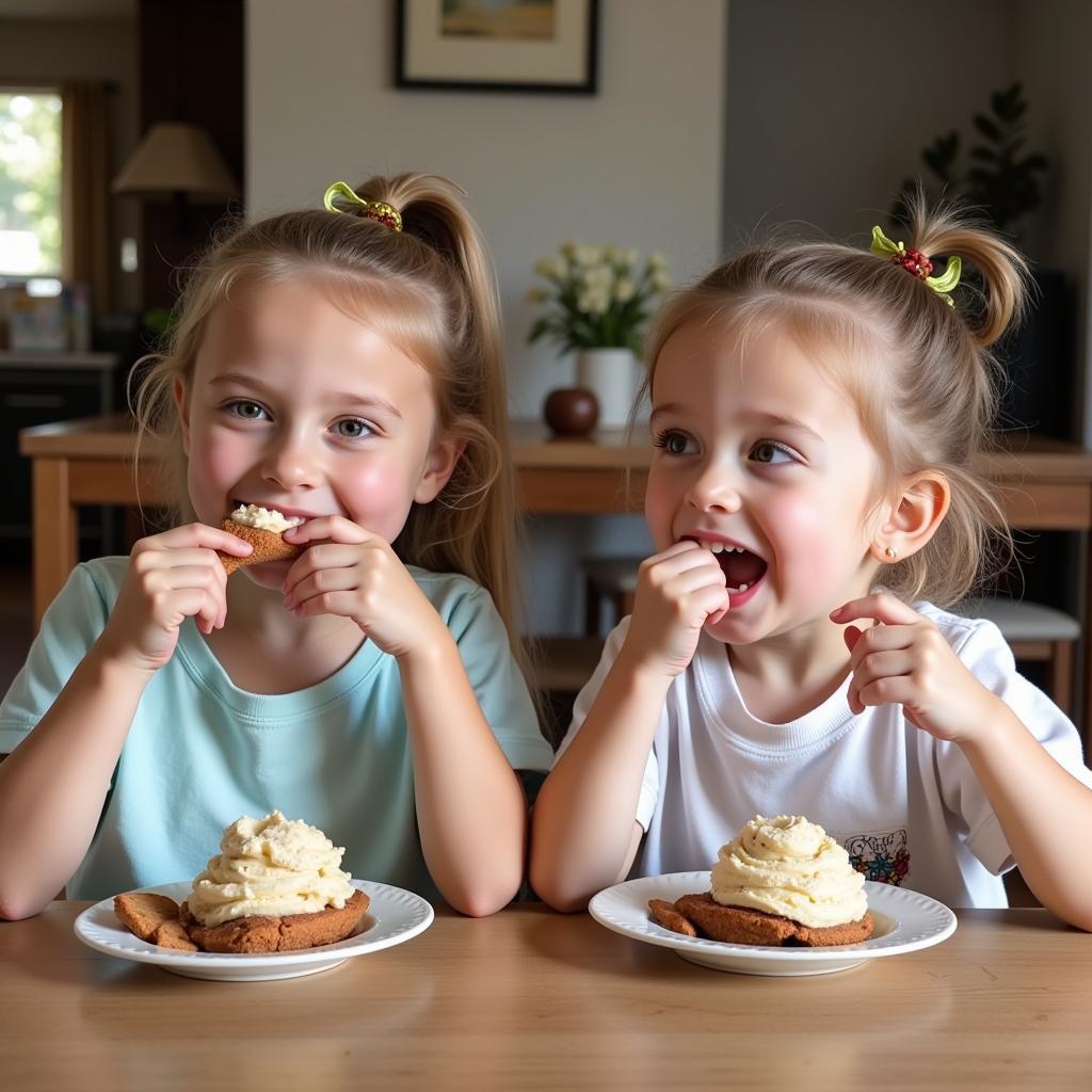 Children trying freeze-dried ice cream for the first time