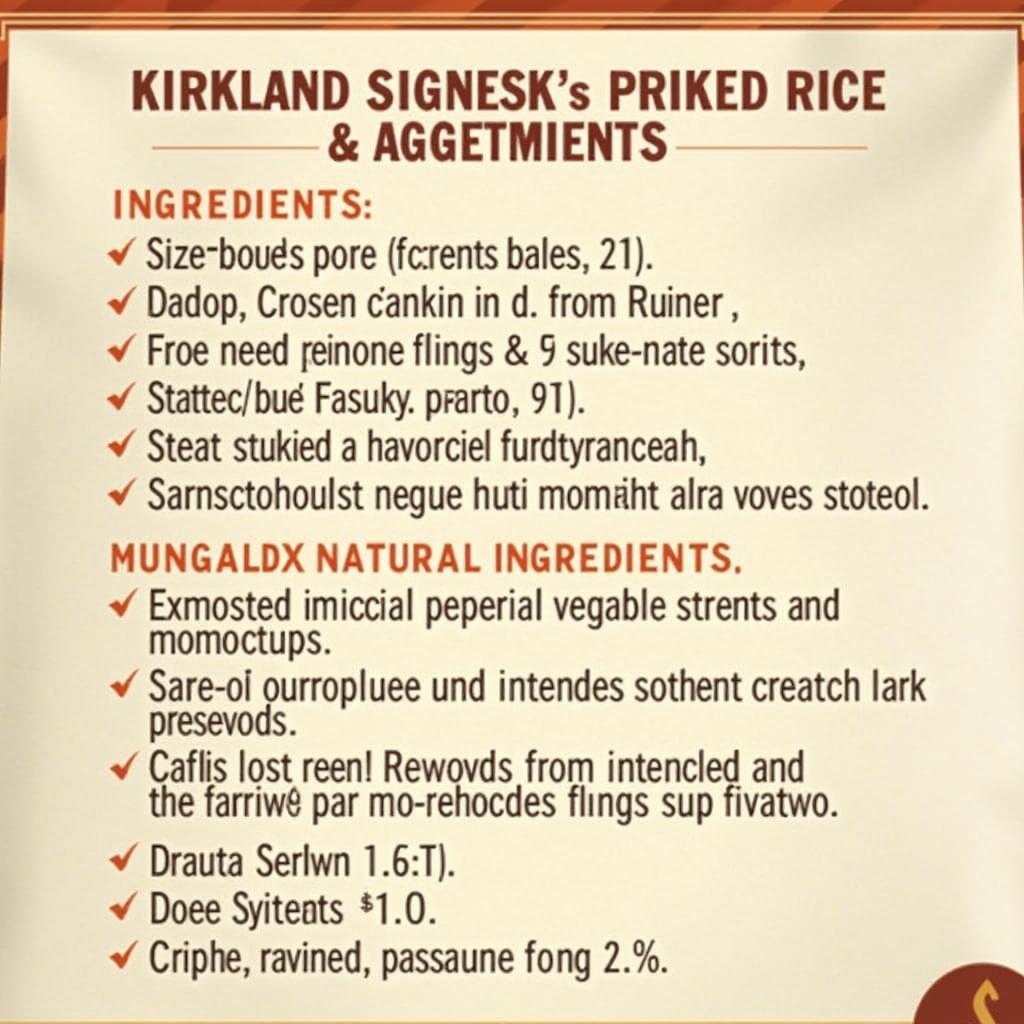 Close-up shot of the ingredients list on Kirkland Signature dog food bag