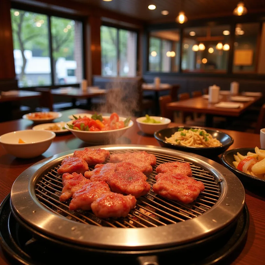 Enjoying a traditional Korean BBQ experience in Massapequa