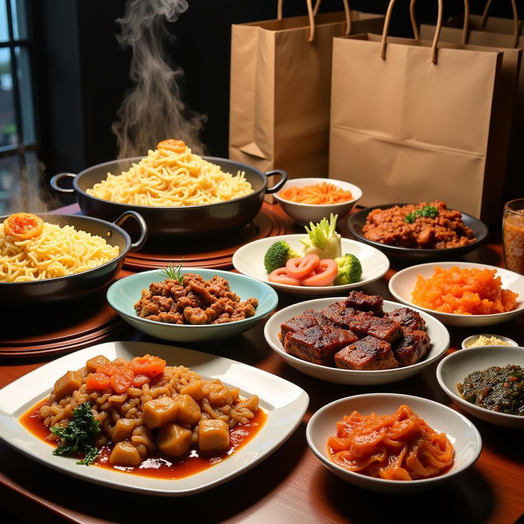 Korean Food Delivery Spread