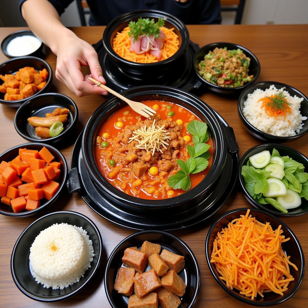 Vibrant Spread of Korean Dishes