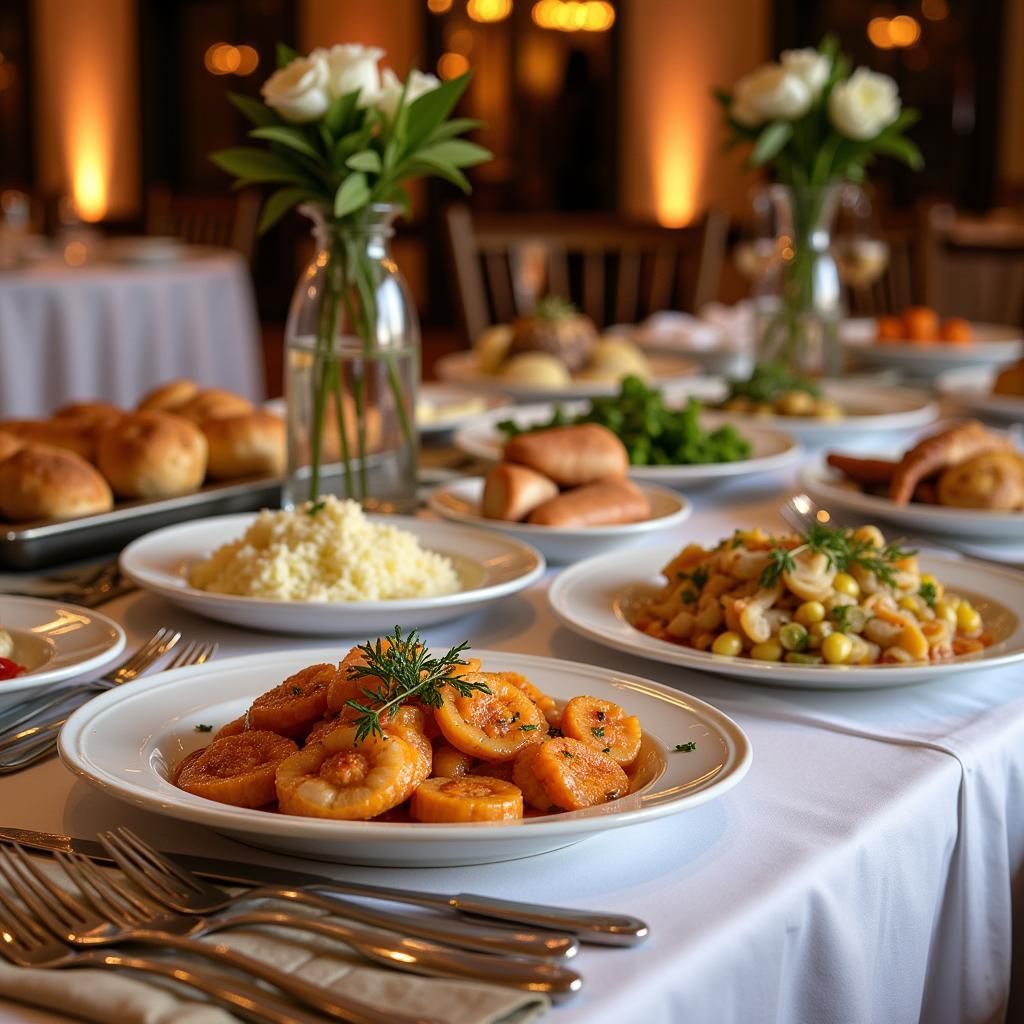 A spread of delicious kosher food at a catered event in White Plains