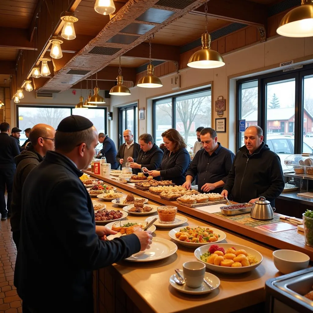 A bustling Kosher deli in Monticello, NY.