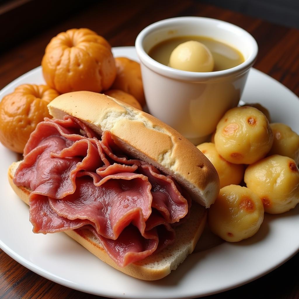 A selection of traditional Jewish deli food from a kosher deli in Phoenix