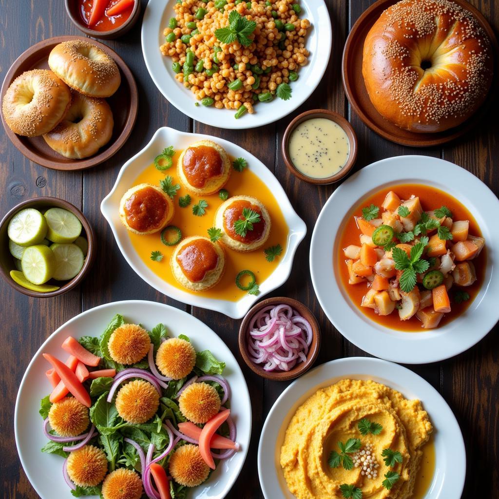 A spread of various kosher dishes in Lancaster PA