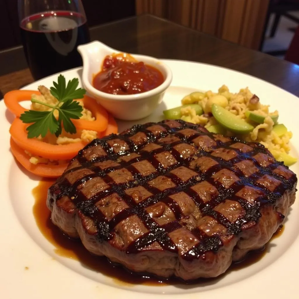 A delicious kosher steak dinner served at a restaurant in Atlantic City