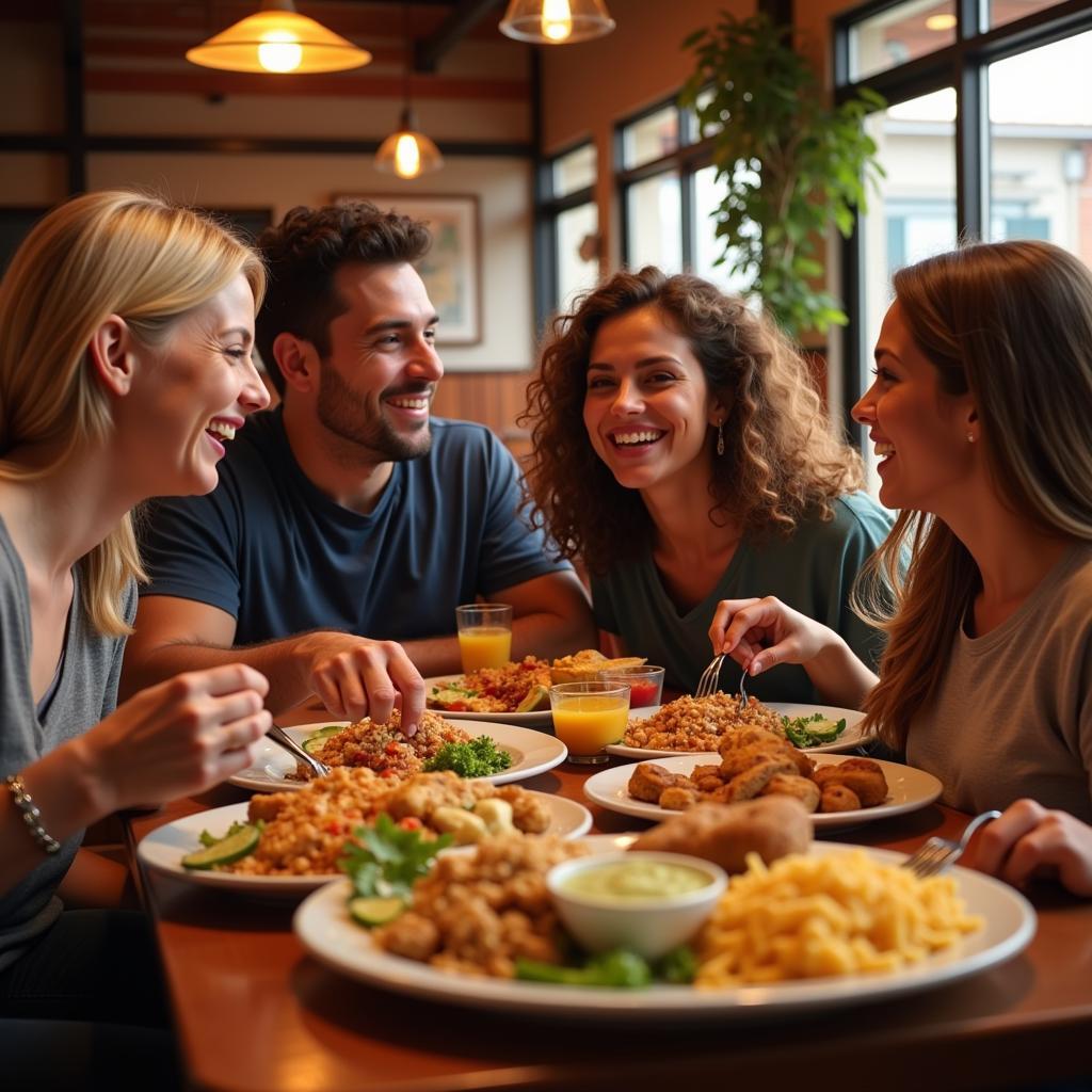  A happy family enjoying a delicious La Mirada Mexican food meal together