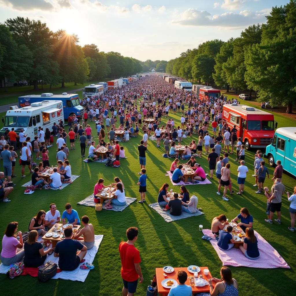 Crowds gather at the Lakeland Food Truck Rally