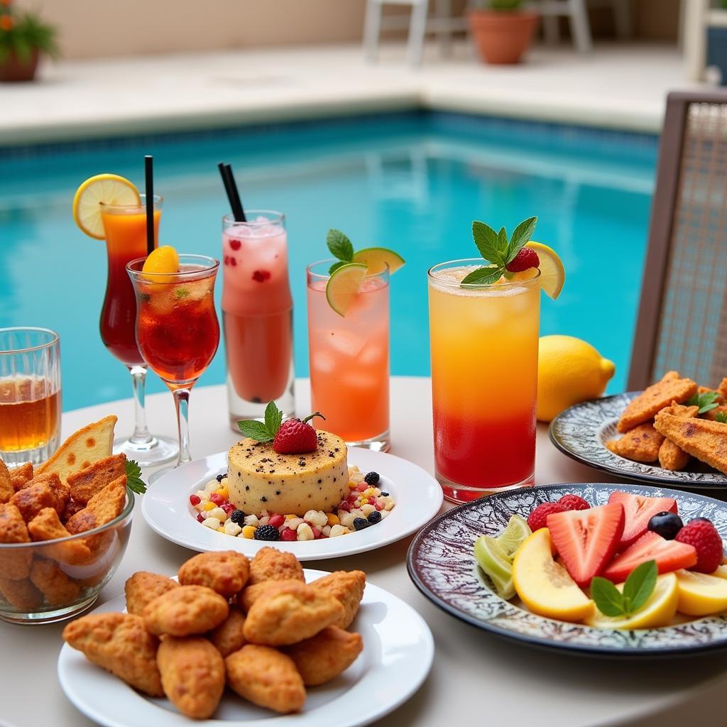 Delicious Food and Drinks Served in a Las Vegas Cabana