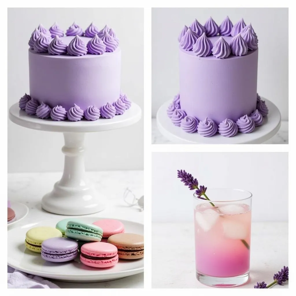 Lavender Food Coloring in Various Dishes