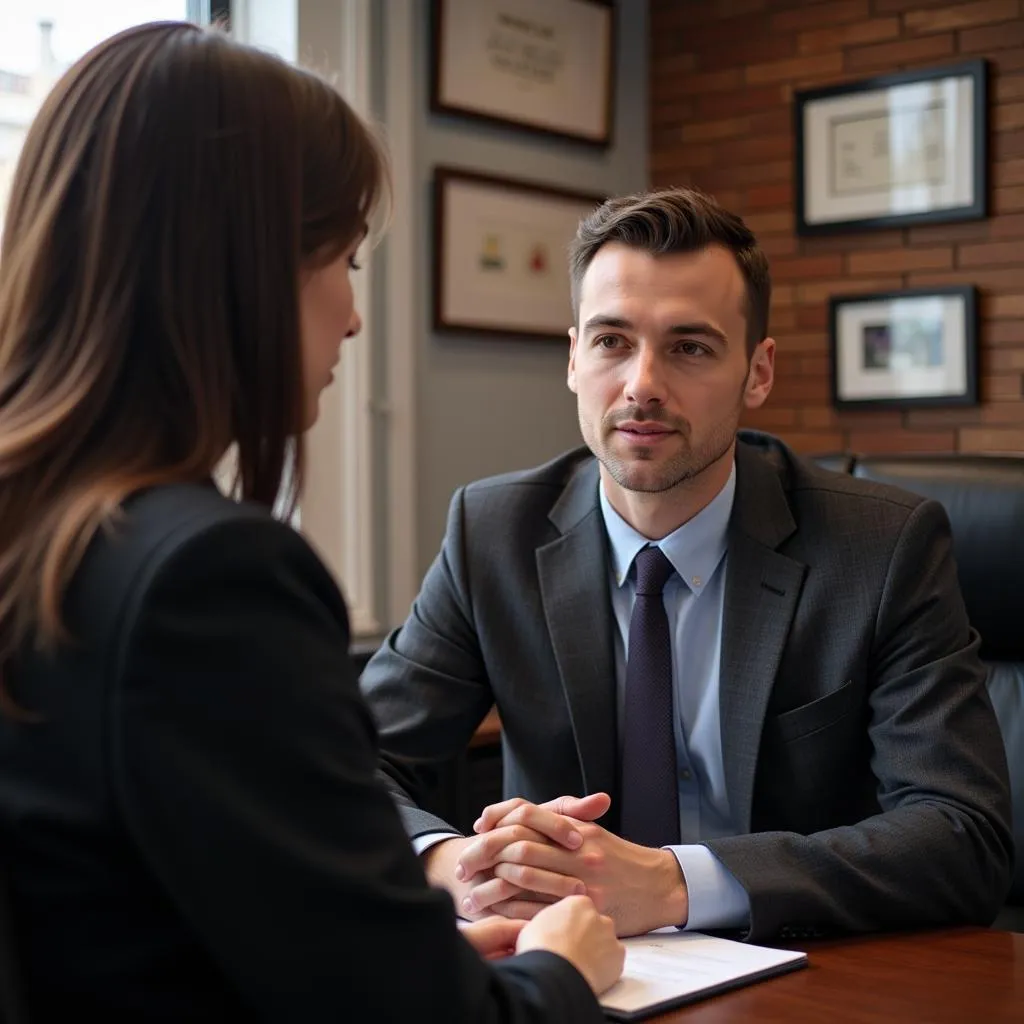 Lawyer Discussing Case with Client