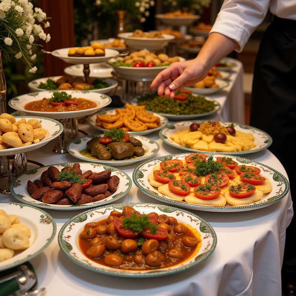 An elegant Lebanese catering setup