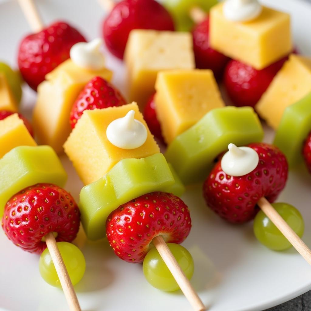 Colorful Lego Fruit Skewers