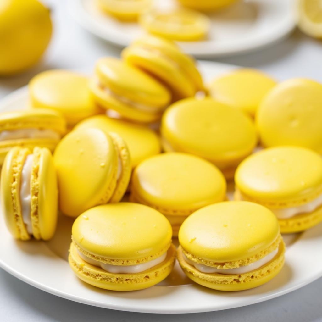 Vibrant Lemon Yellow Macarons